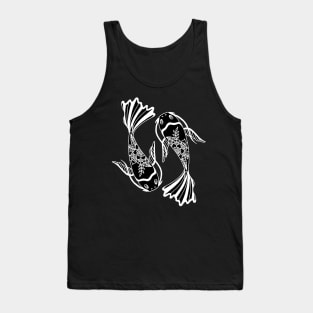 Koi Fish Black and White Palette Tank Top